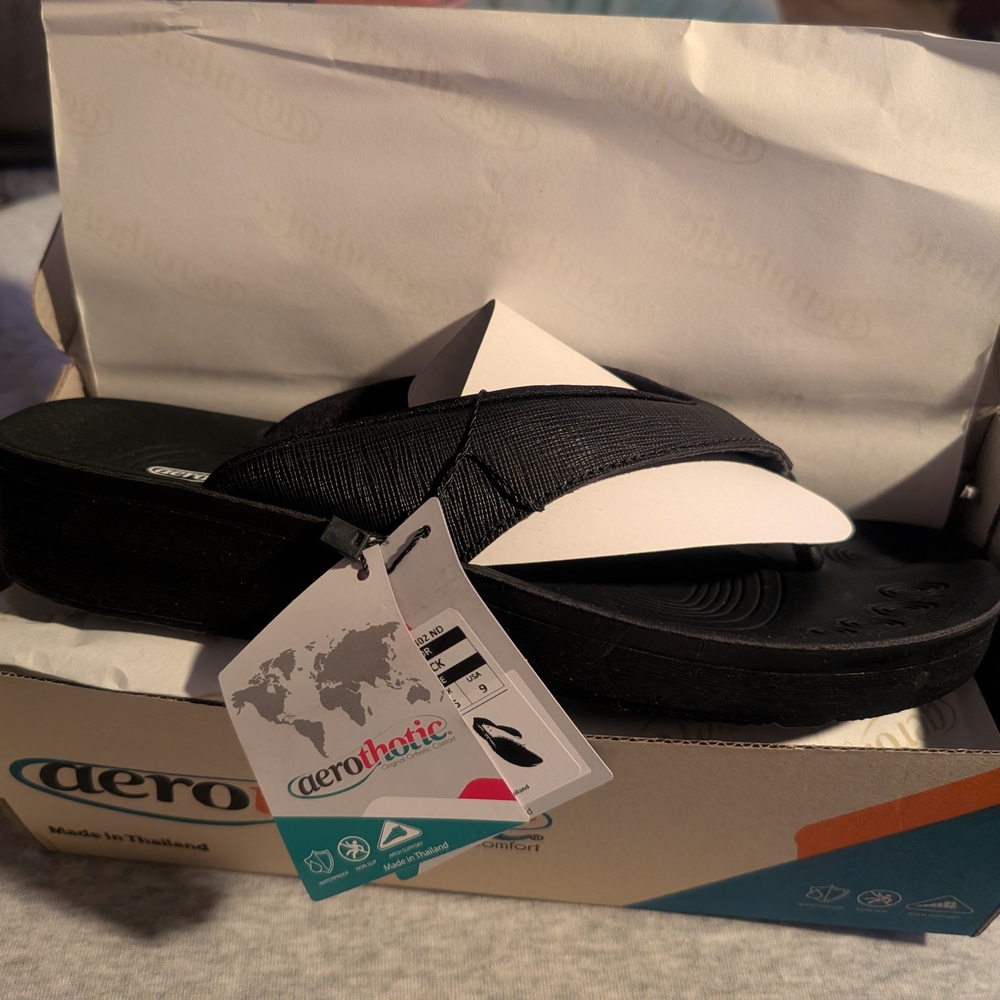 Aerothotic Black Sandals